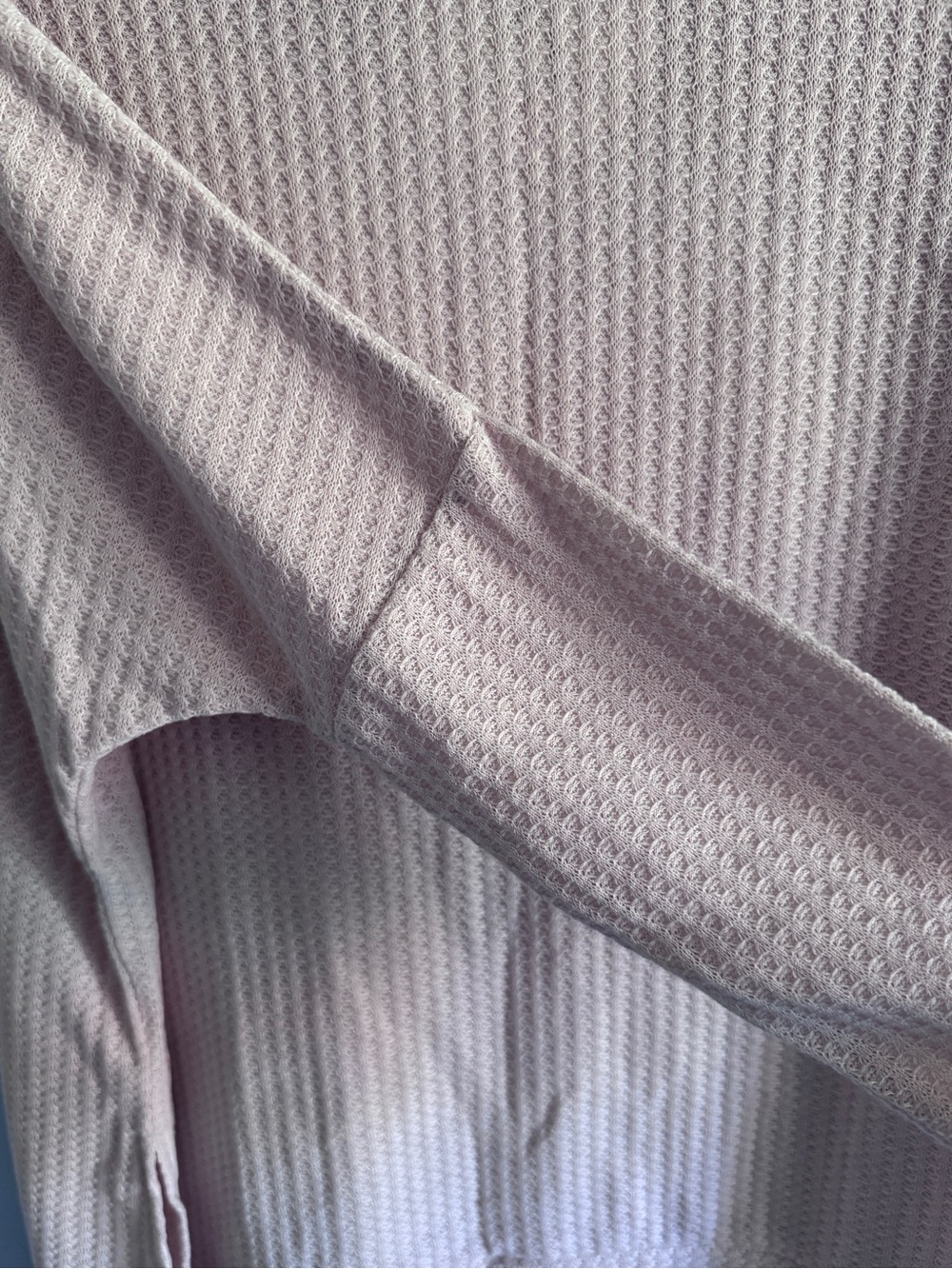 Light Pink Waffle Knit Long Sleeve Top - Maternity - Picture 3 of 7